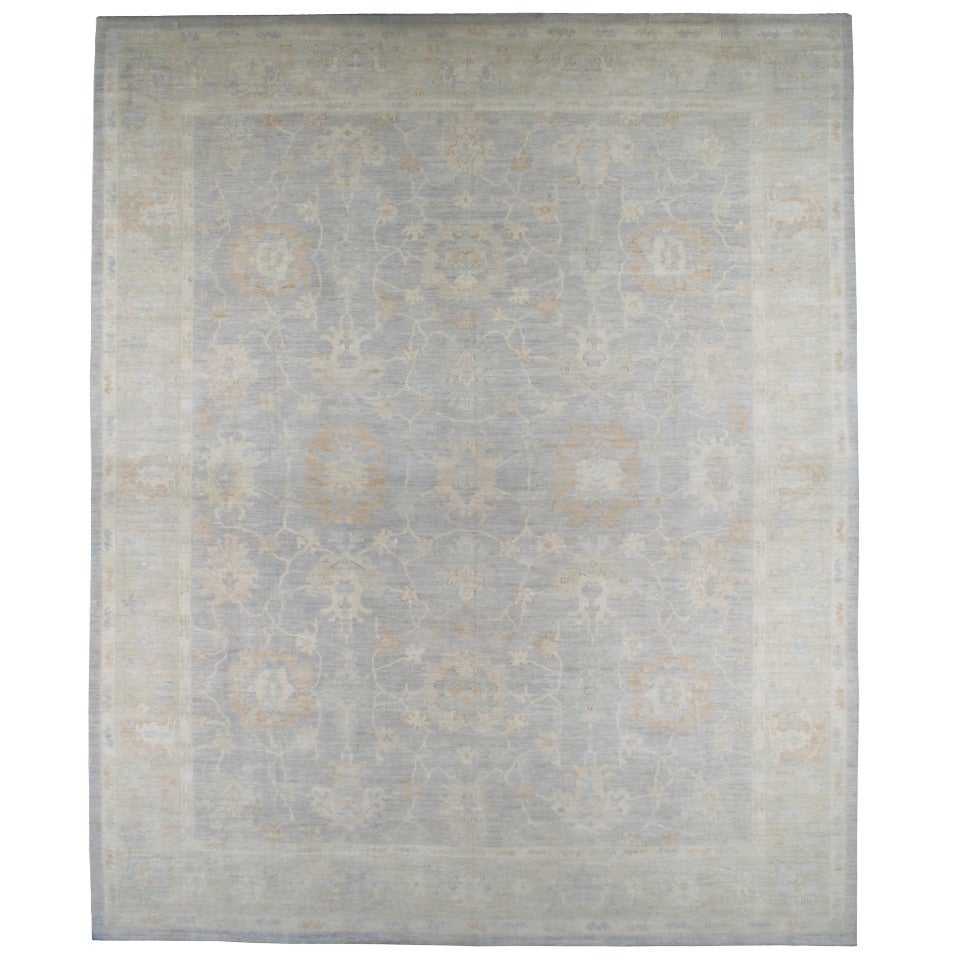 Alfombra turca Oushak vintage