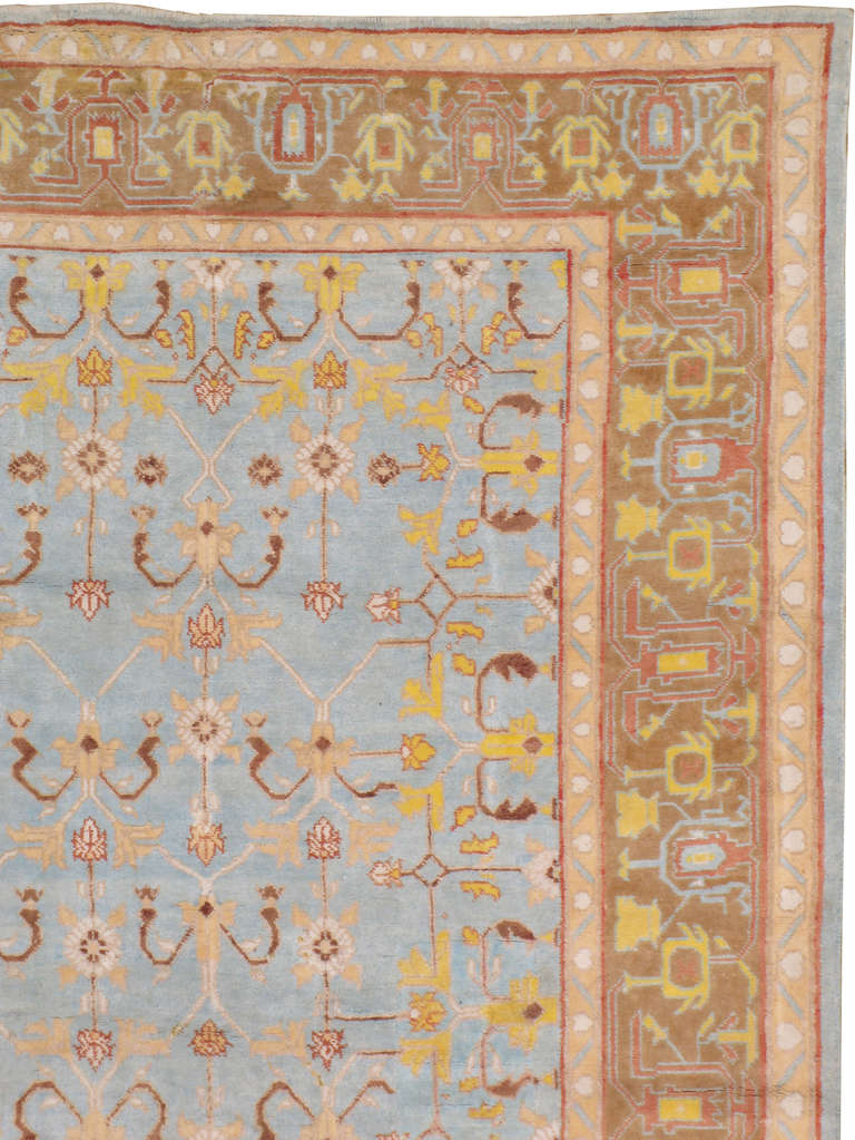 Antique Indian Cotton Agra Rug In Good Condition For Sale In New York, NY