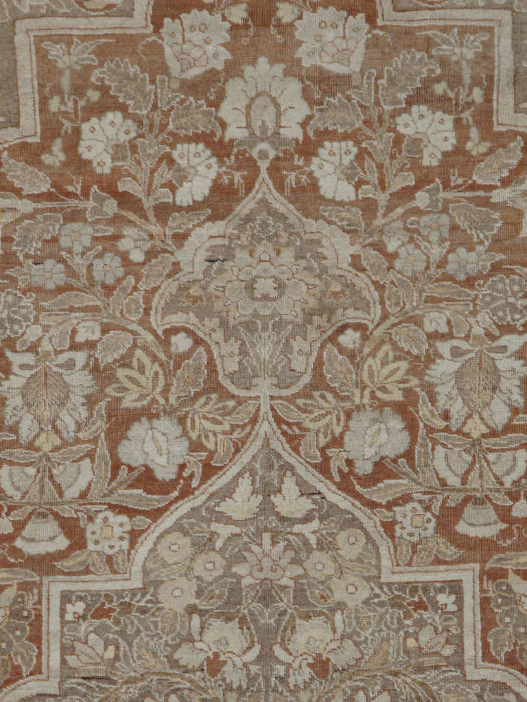 An early 20th century Persian Tabriz Hagi Jalili.  Since the 17th century, Iran started exporting artisan carpets around the world, especially to Europe.  Artists used one of the three versions of vertical looms later referred to as a Tabriz Loom. 