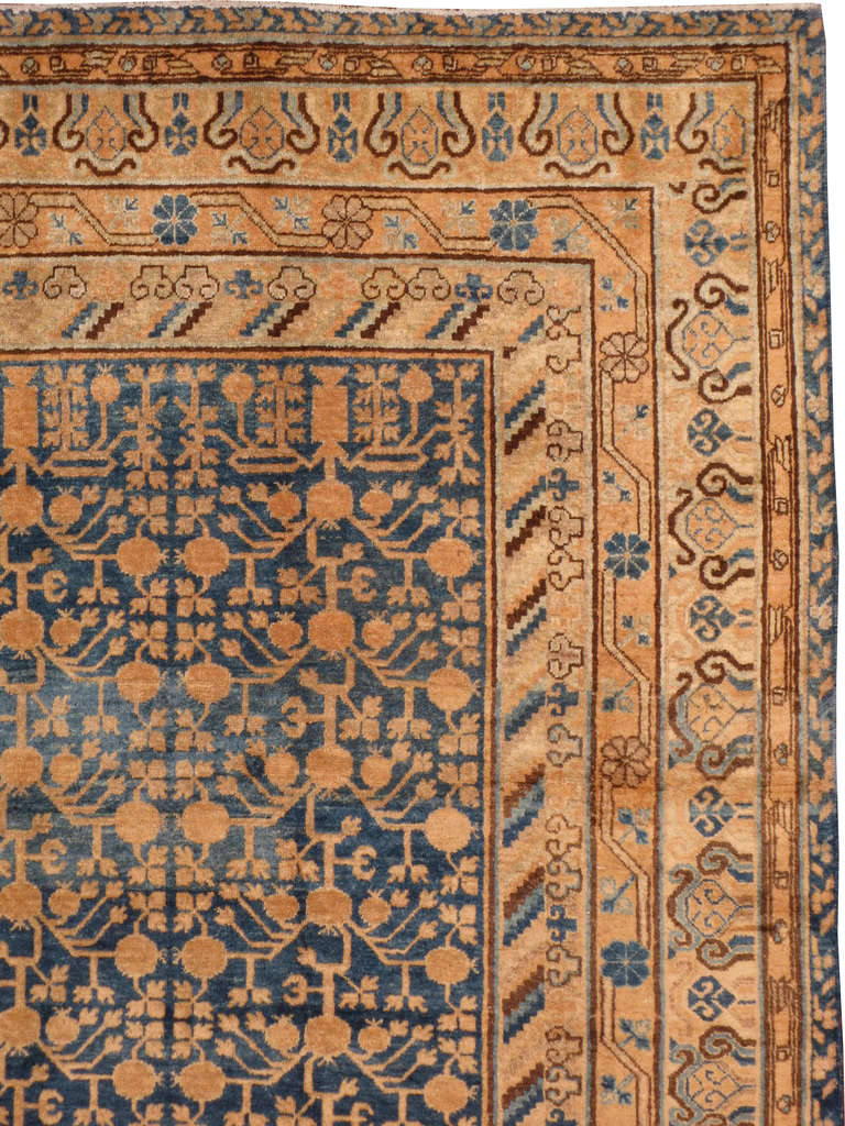 Chinese Antique East Turkestan Khotan Rug
