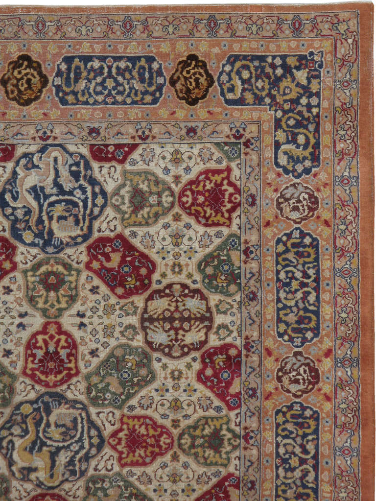 Antiker indischer Lahore-Teppich (Indisch) im Angebot