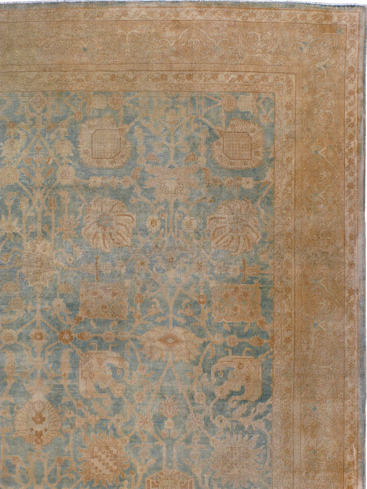Hand-Woven Antique Indian Lahore Rug
