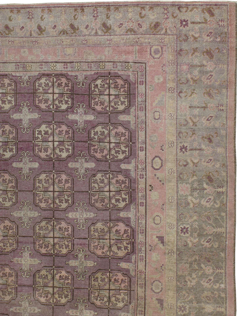Perse Tapis Khotan ancien du Turkestan oriental en vente