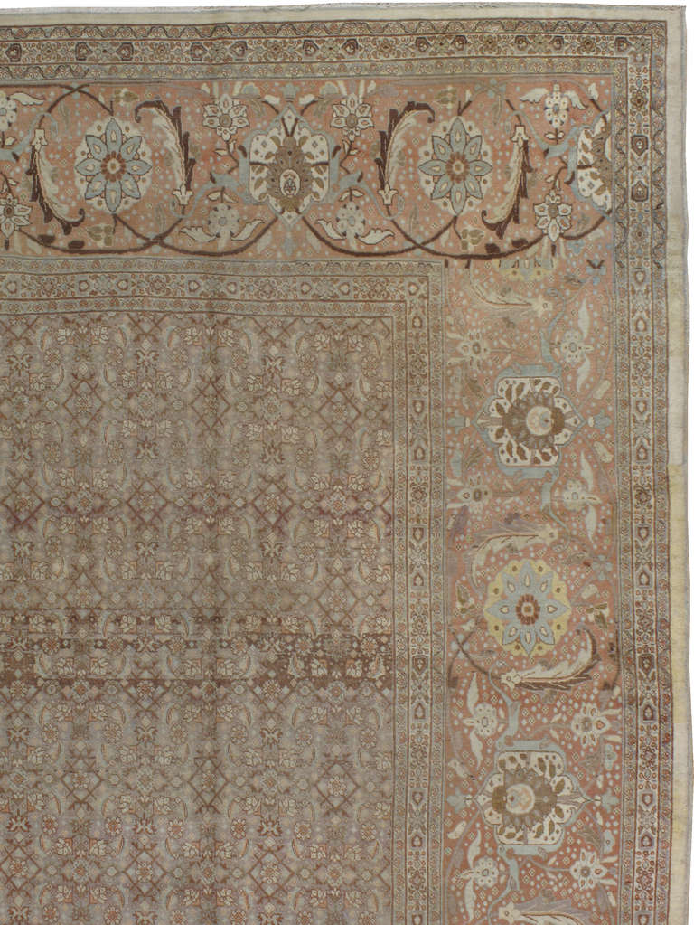 Antique Persian Tabriz Rug In Good Condition For Sale In New York, NY