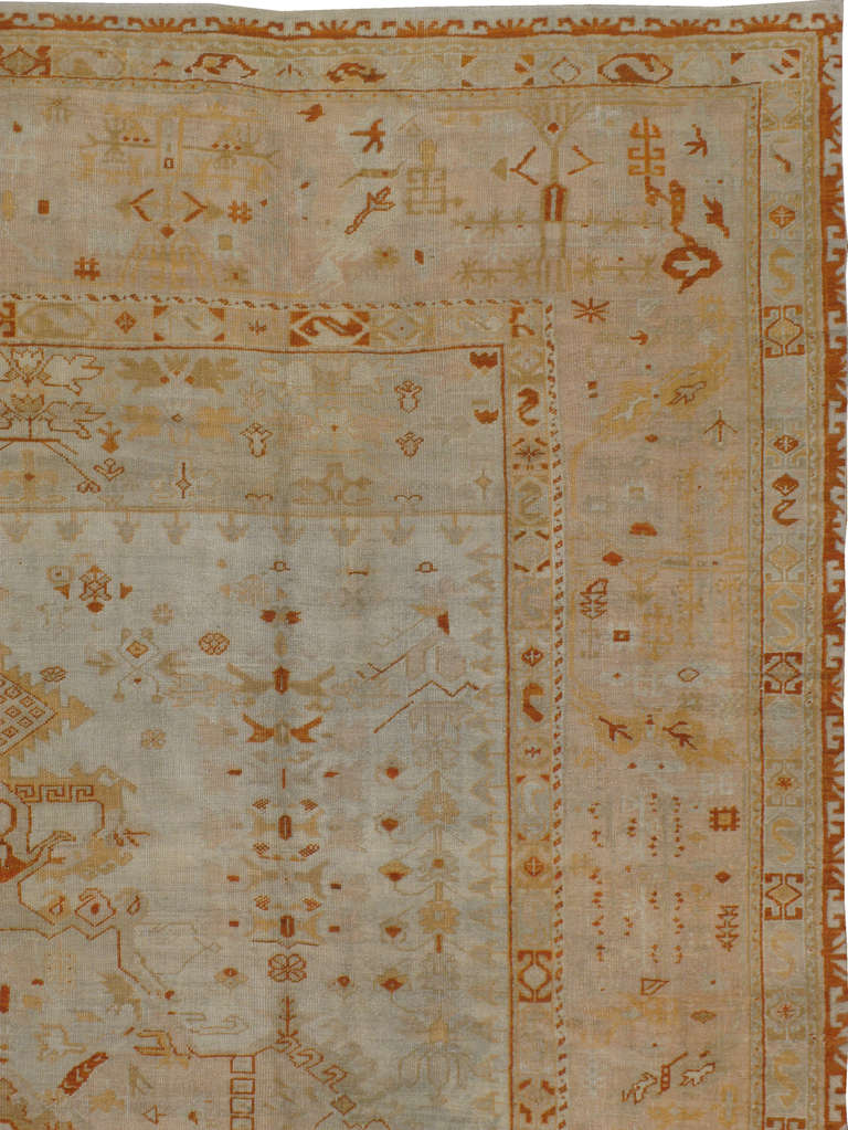 Antique Turkish Oushak Rug For Sale at 1stdibs