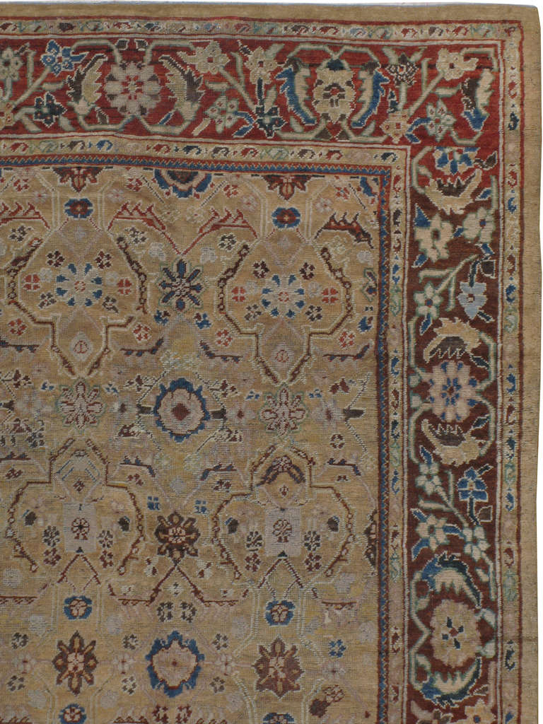 Sultanabad Tapis persan antique Mahal en vente