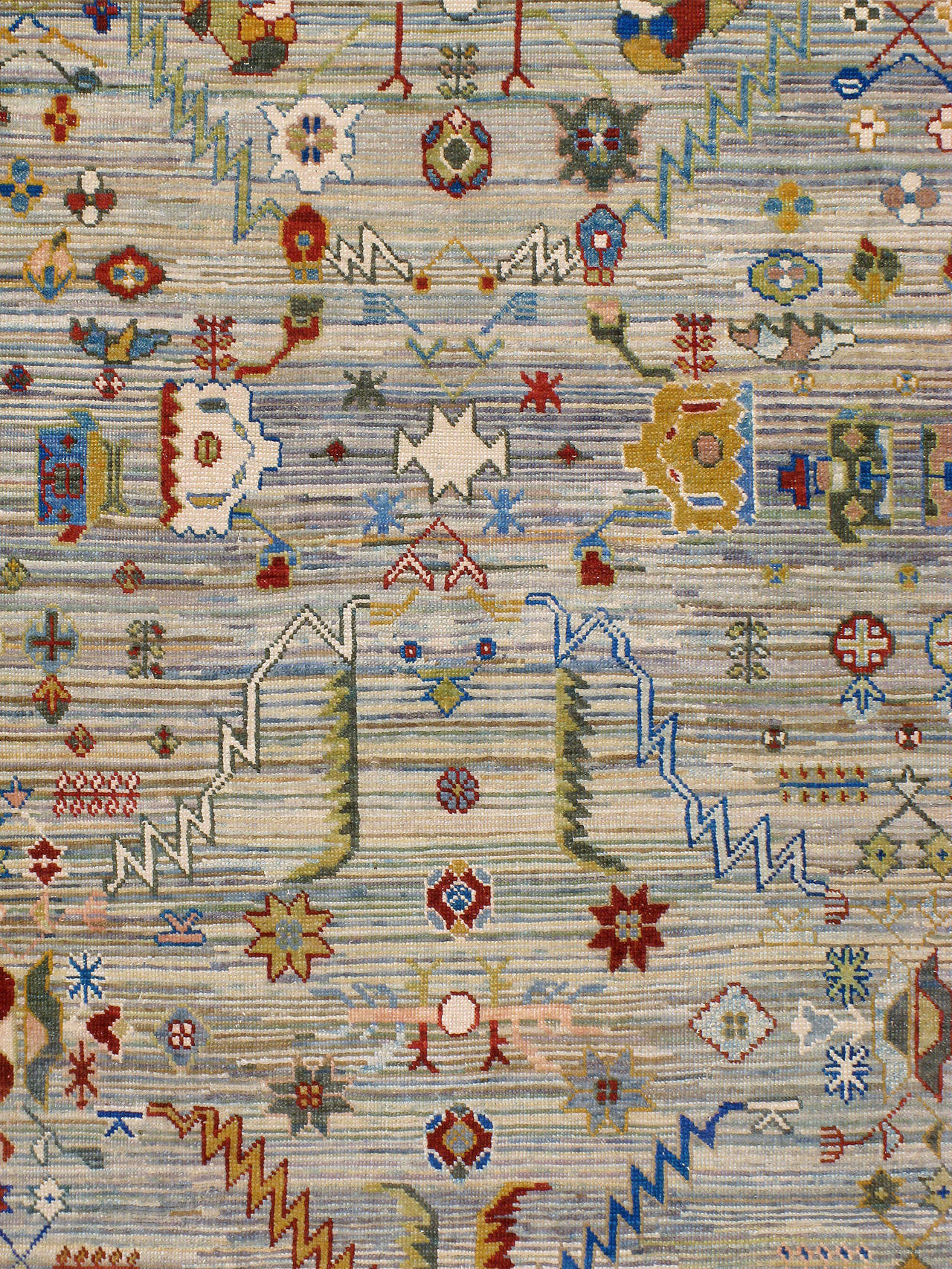 A contemporary Turkish Oushak Style carpet from the fourth quarter of the 20th century. The rug is woven with repurposed old wool to create a vintage look and feel.
