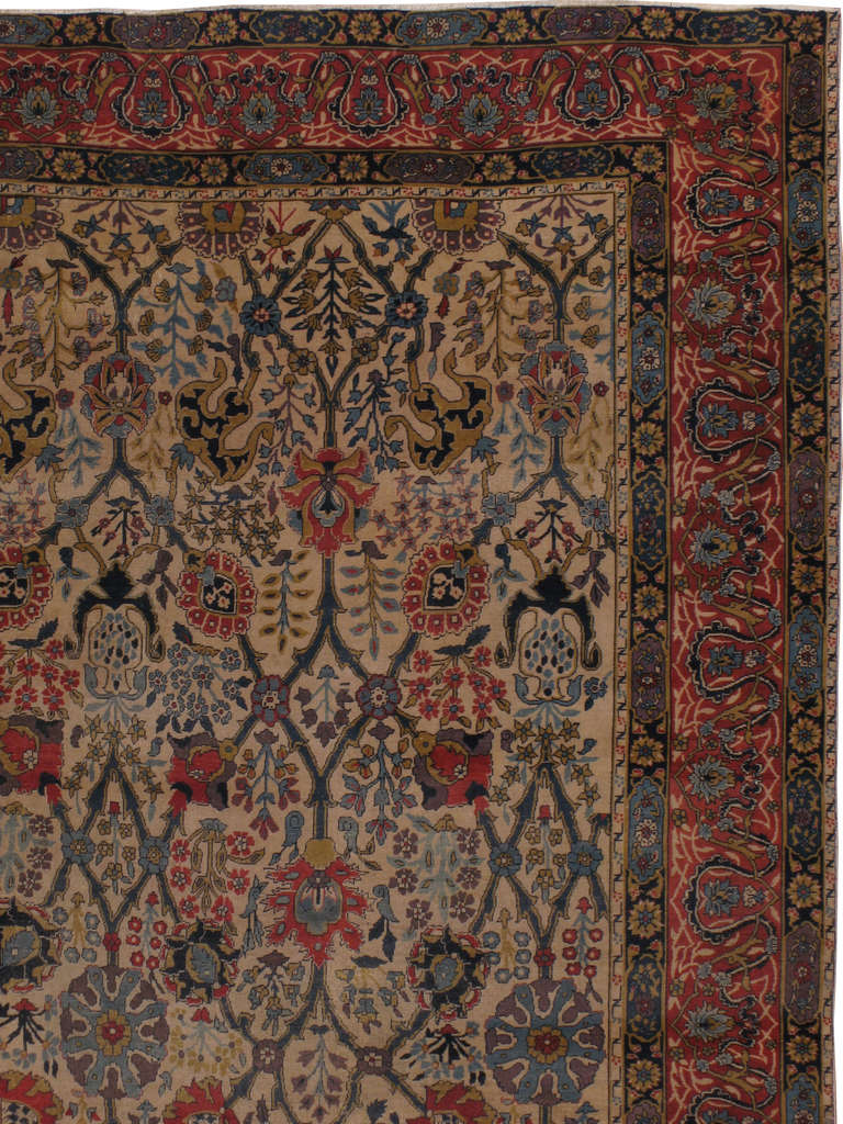 Alfombra antigua india de Lahore 17ft. 6in. x 19ft. 1in. Indio en venta