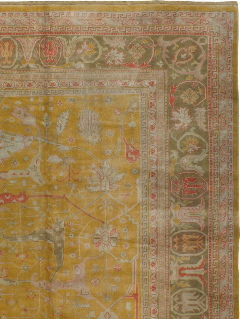 Turco Antico tappeto turco Oushak 14ft. 10in. x 18ft. 4in. in vendita