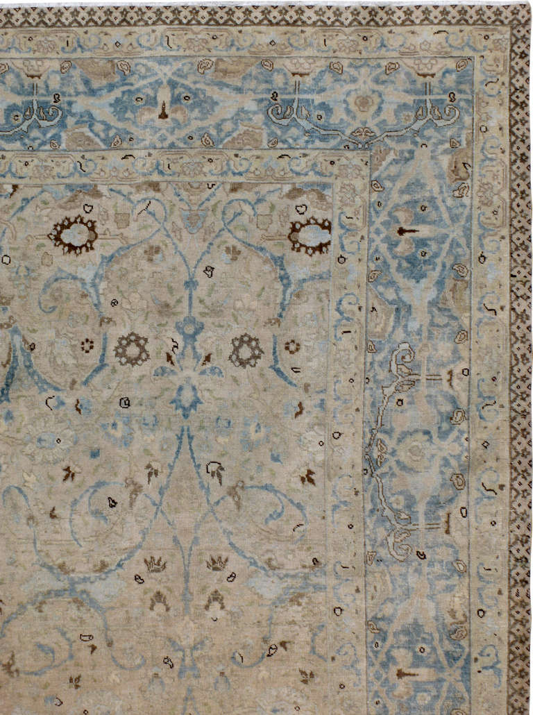 Antigua alfombra persa de Tabriz 9 pies 6 pulgadas x 13 pies 7 pulgadas. Persa en venta