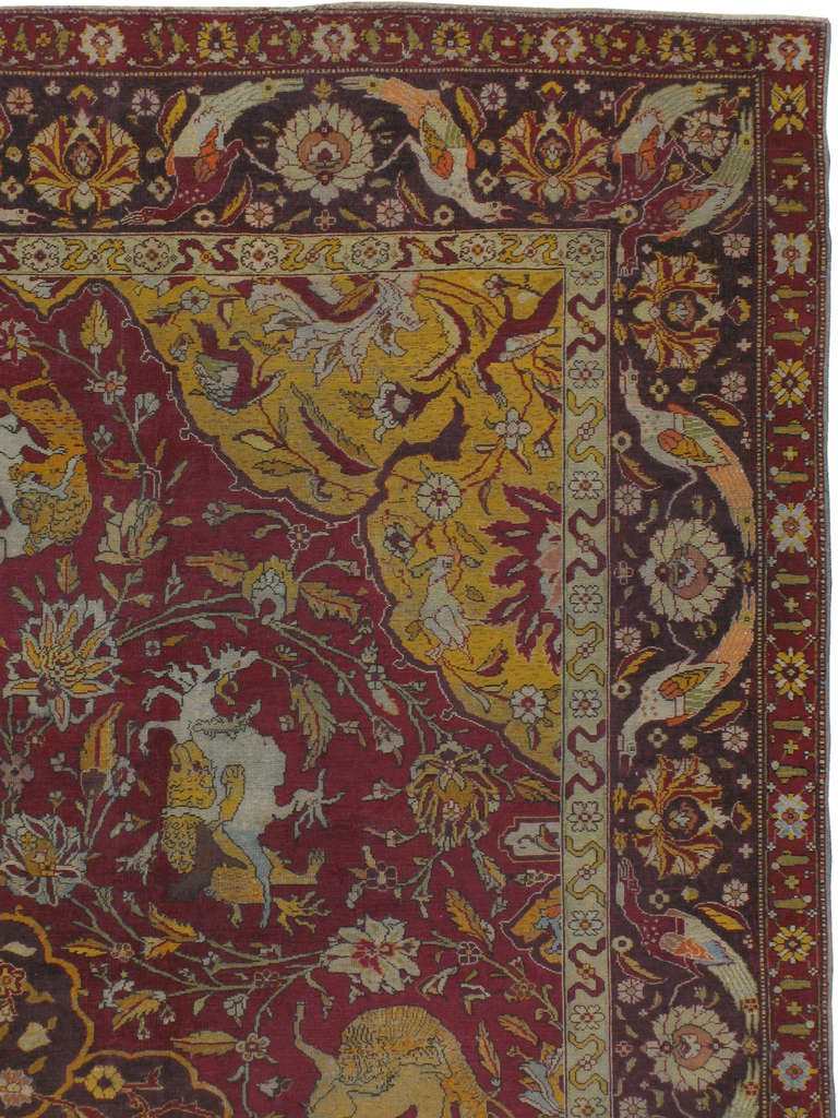 Antiker indischer Amritsar-Teppich im Zustand „Relativ gut“ im Angebot in New York, NY