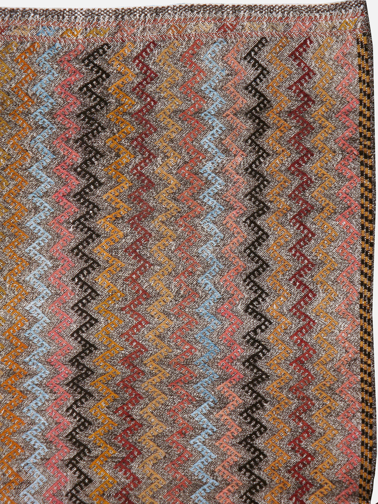 Kilim Vintage Turkish Flat-Weave Rug For Sale