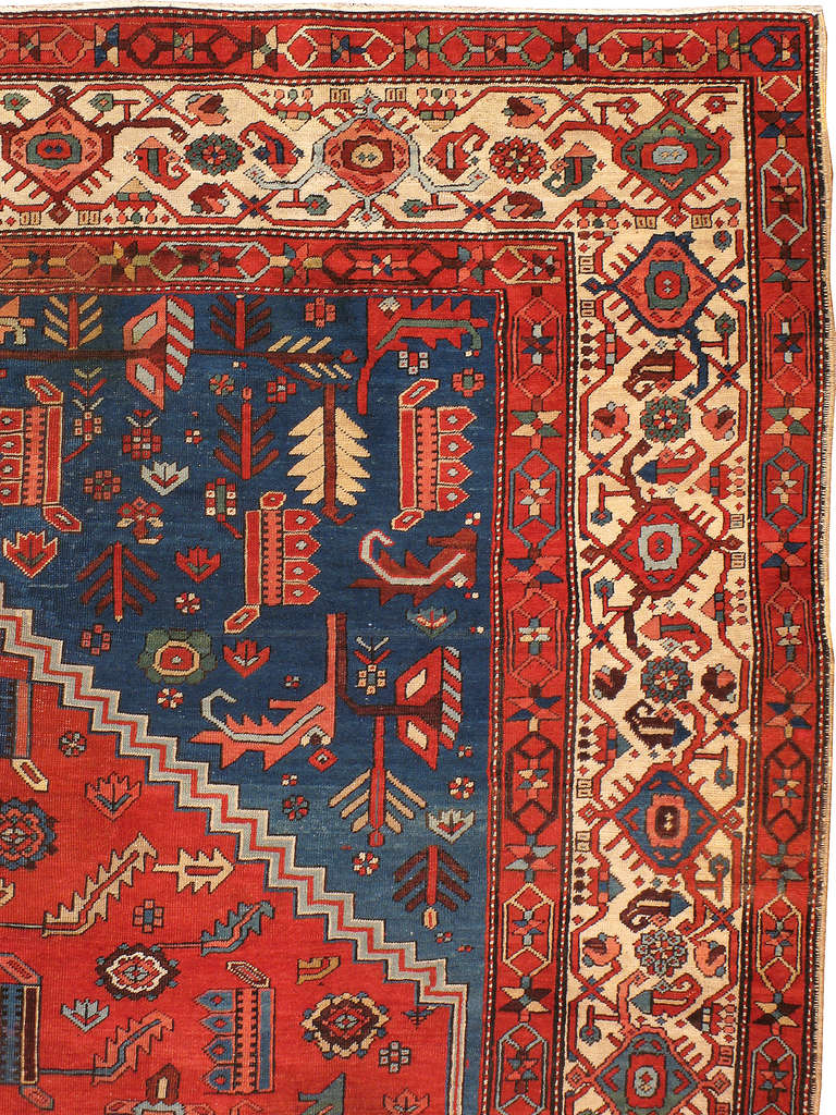 Antiker persischer Bakshayesh-Teppich (Stammeskunst) im Angebot