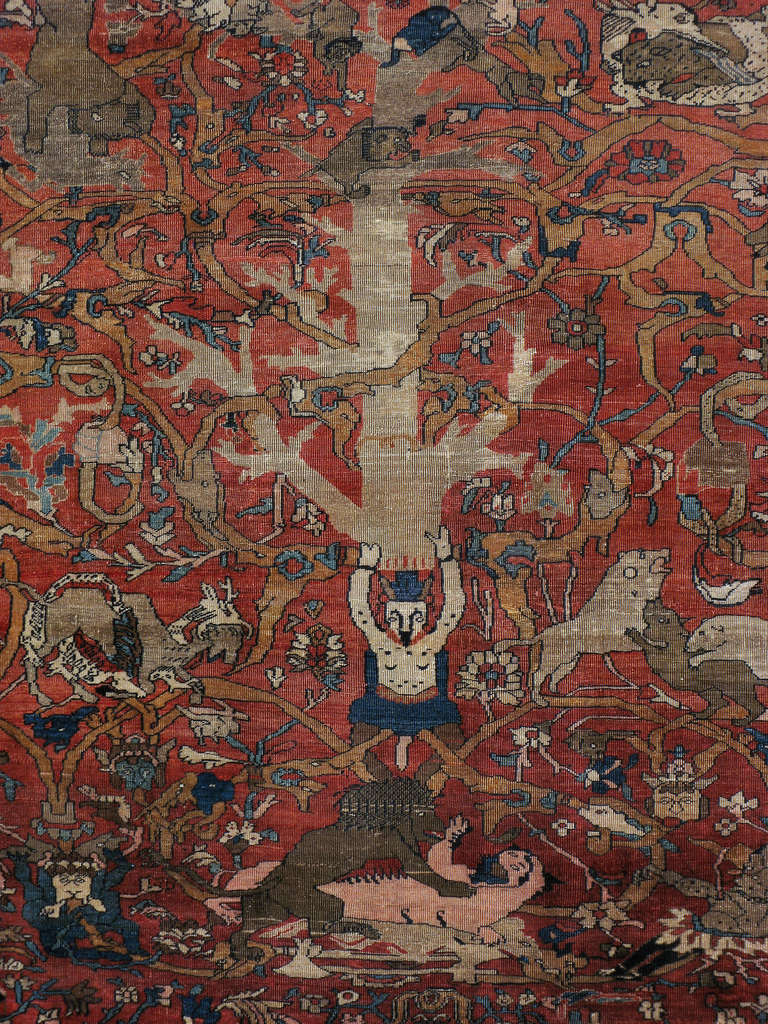 Ein persischer Farahan-Teppich aus der Wende zum 20. Jahrhundert mit einem malerischen Muster.