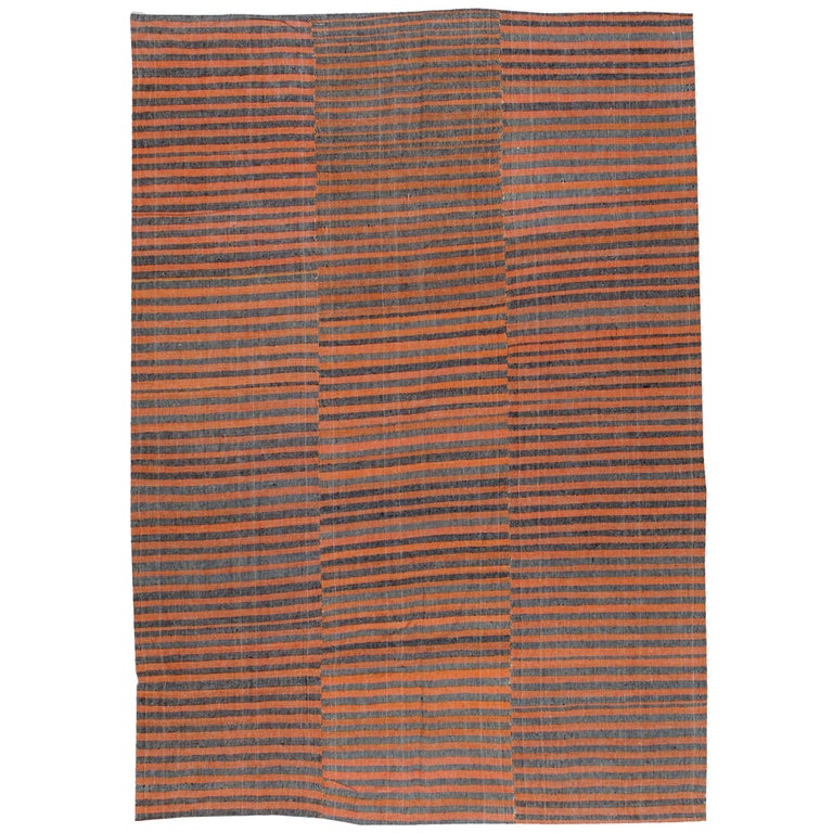 Vintage Turkish Textile Flat-Weave Rug For Sale at 1stDibs