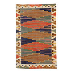 Vintage Handwoven Carpet, "Blå Heden - Blue Heat, " by Märta Måås-Fjetterström