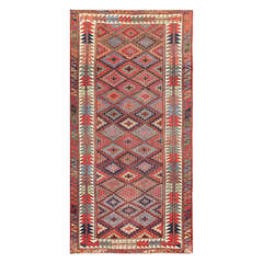 Antique Tribal Caucasian Kazak Rug