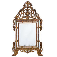 Italian Piedmontese Carved Giltwood Mirror c1750.