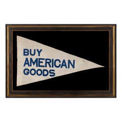 Vintage "Buy American Goods", Pennant On Sailcloth Canvas