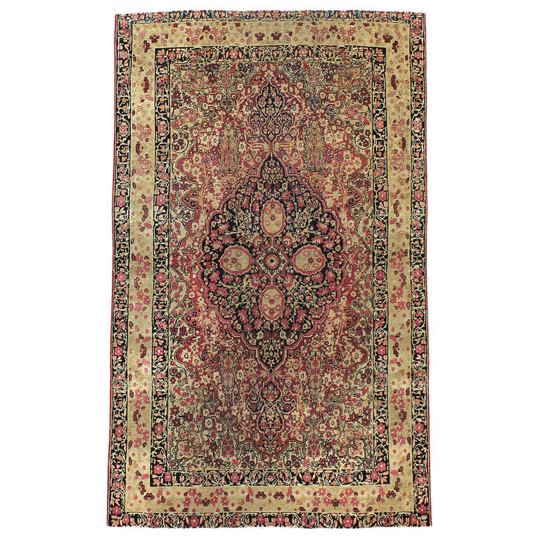 Antique Persian Lavar Kerman Rug 1