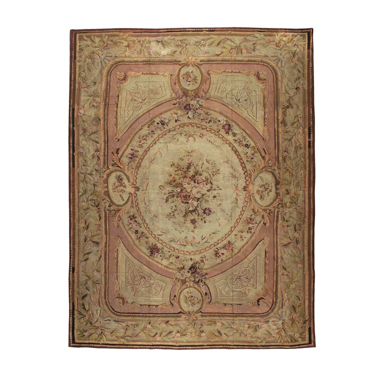 Antique French Aubusson Rug For Sale at 1stDibs
