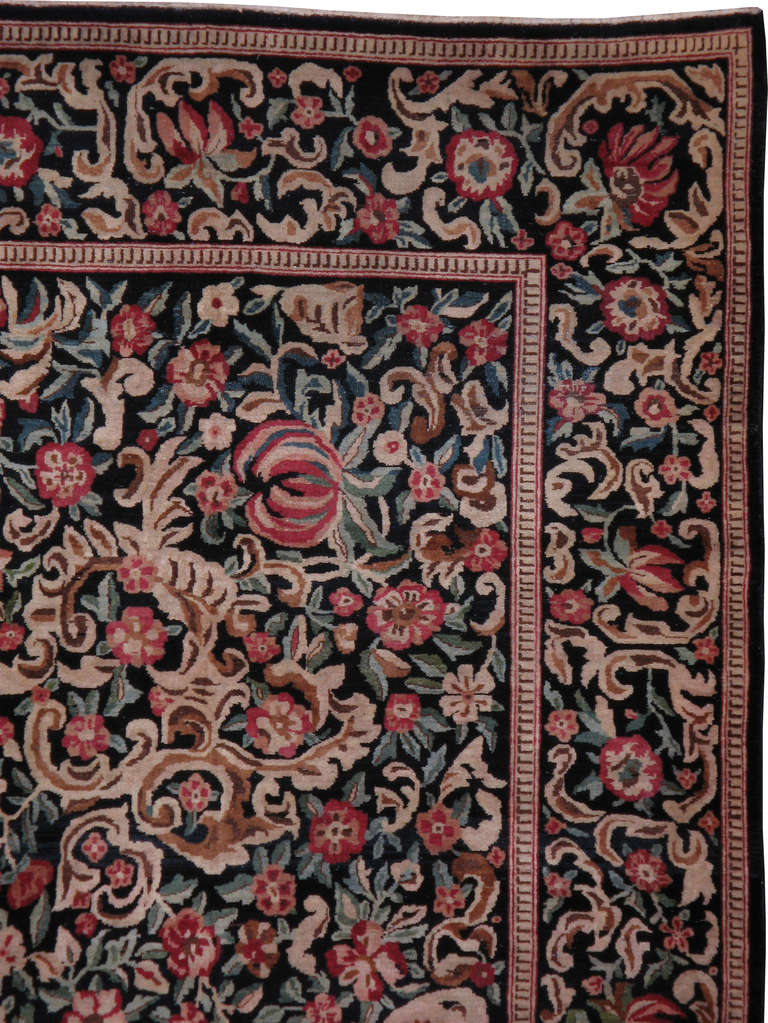 Hand-Knotted Vintage Persian Kashan Rug For Sale