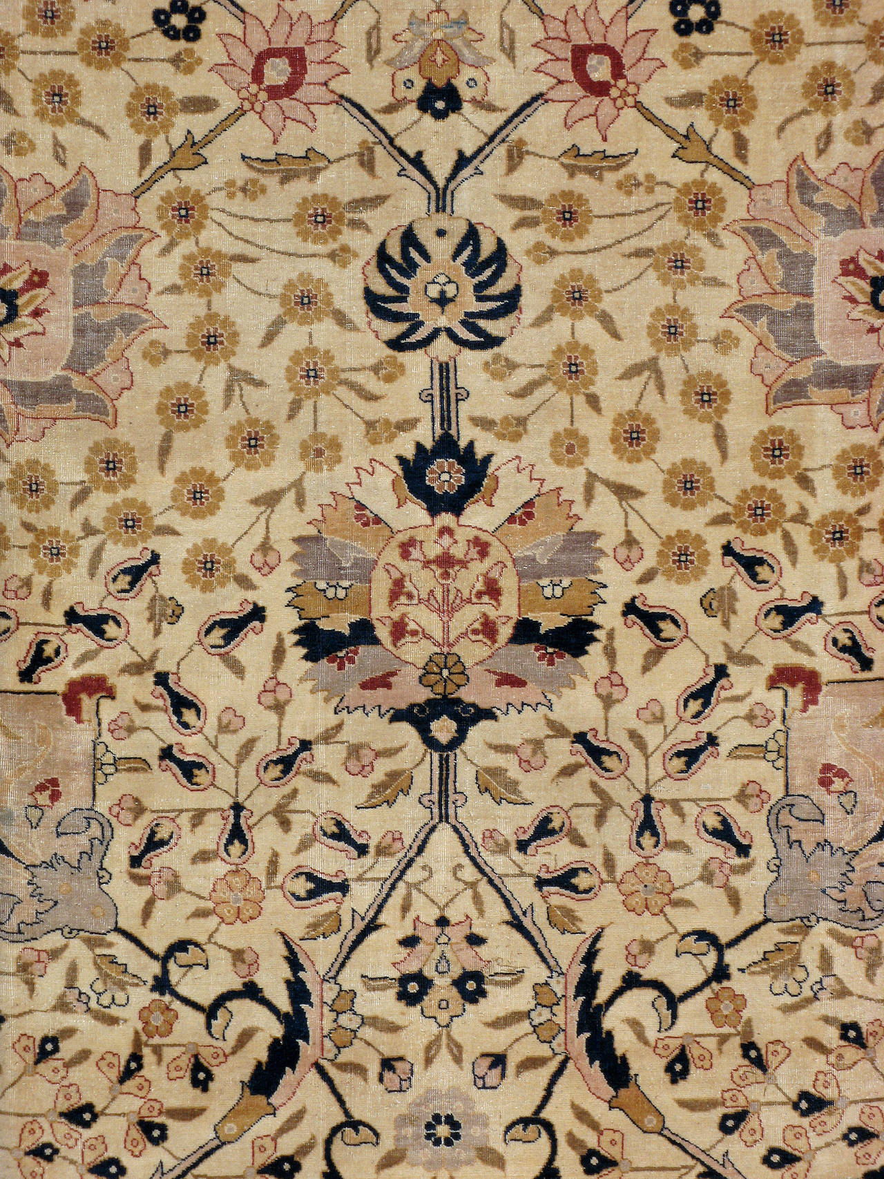 Antique Persian Tabriz Rug For Sale at 1stDibs