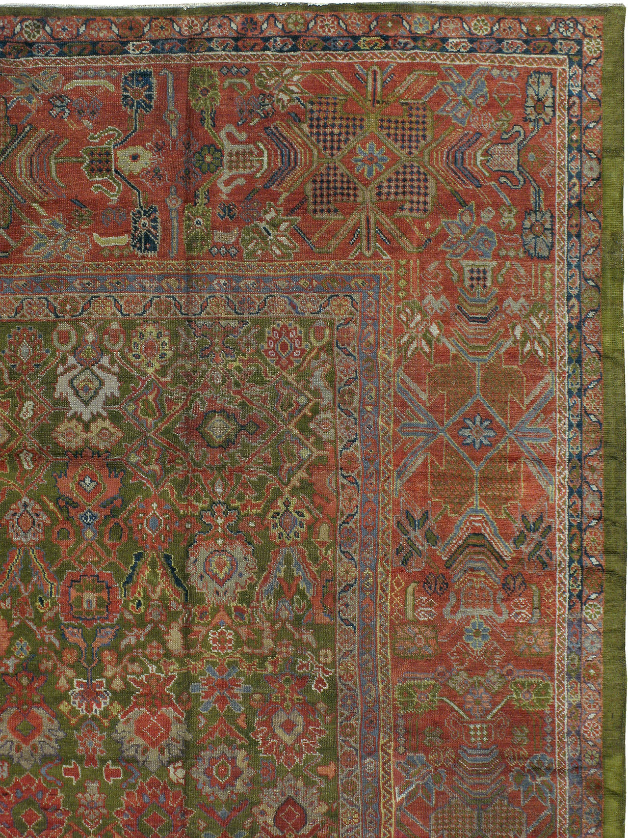 Hand-Woven Antique Persian Sultanabad Rug For Sale