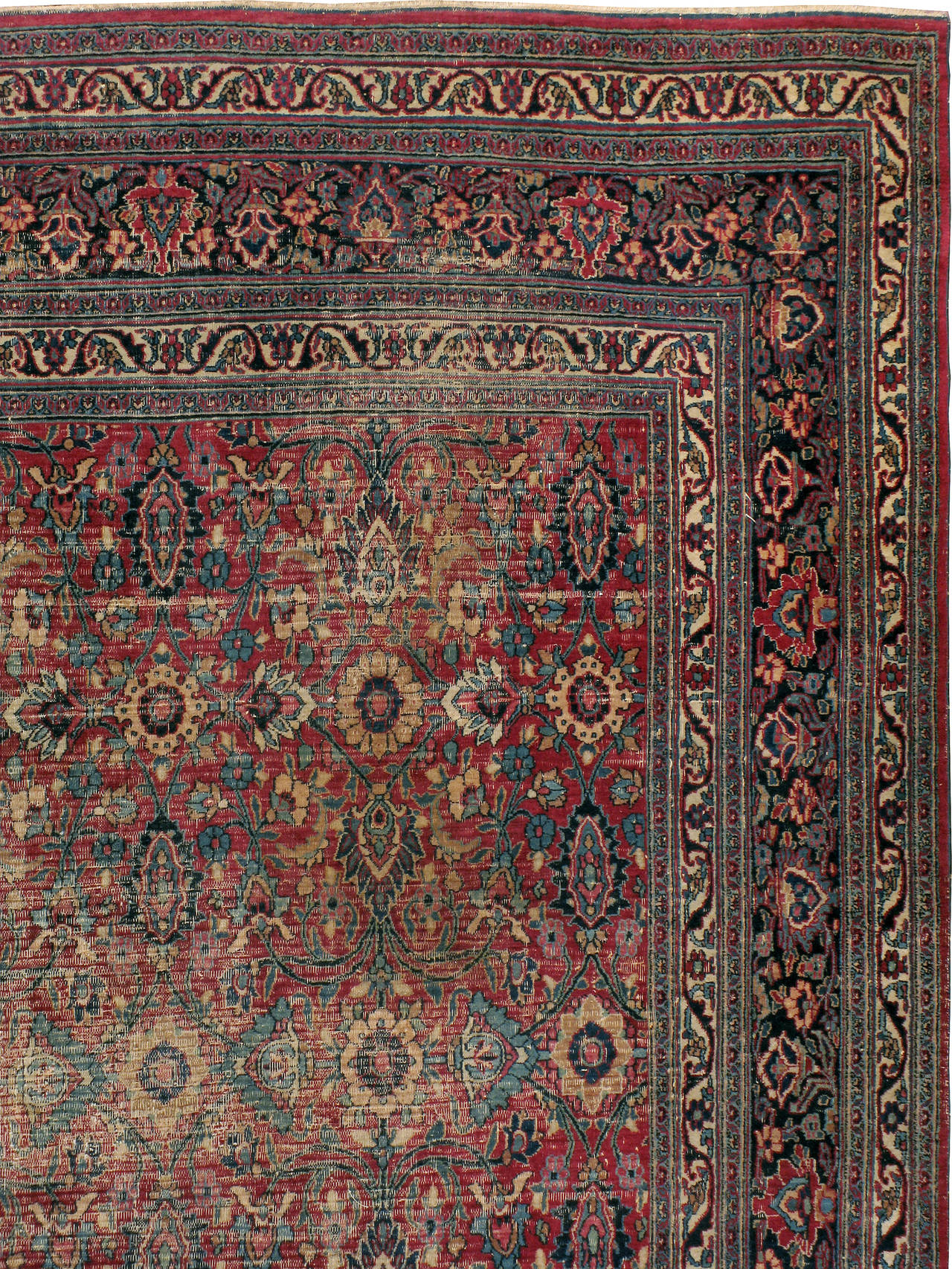 Hand-Woven Antique Persian Khorassan Rug