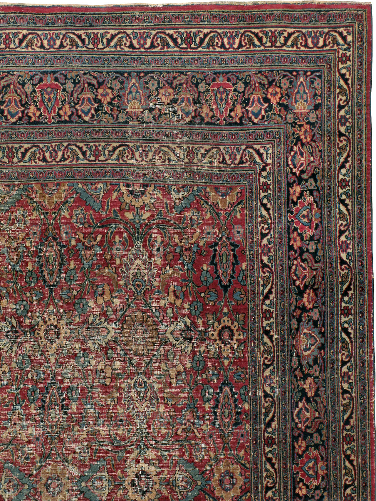 Antique Persian Khorassan Rug In Distressed Condition In New York, NY