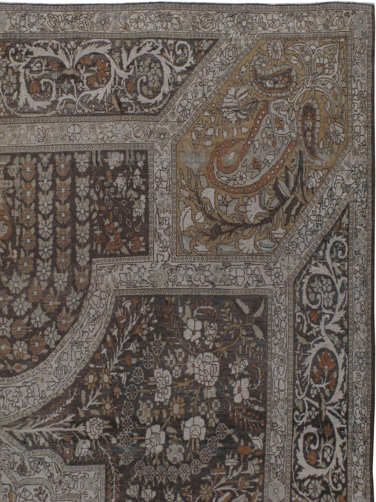 Antiker persischer Yazd-Teppich (Persisch) im Angebot