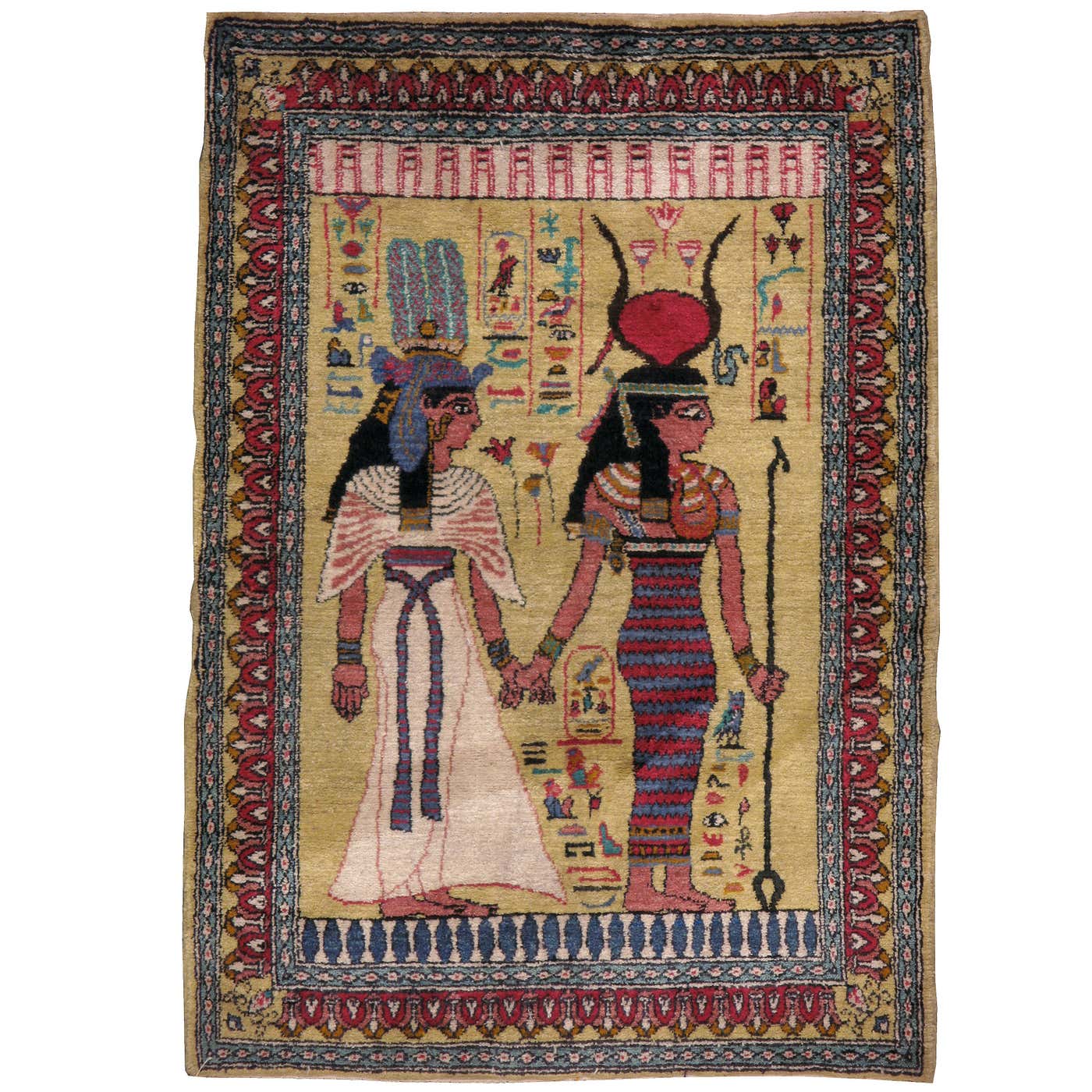Vintage Egyptian Pictorial Rug at 1stDibs | egyptian rugs, egyptian ...