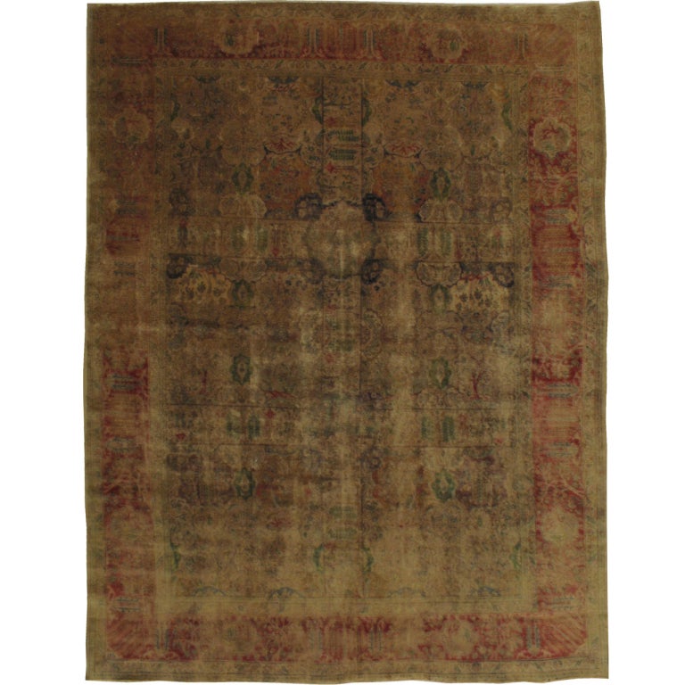 Antique Persian Tabriz Rug For Sale