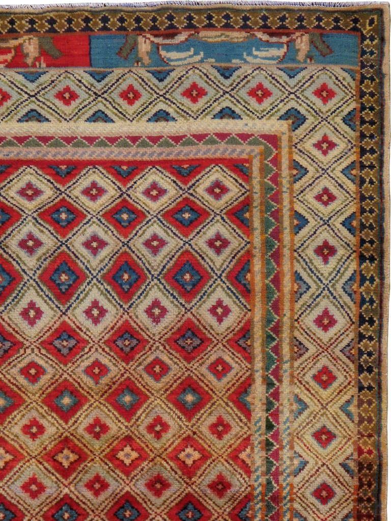 Mid-Century Modern Vintage Persian Kashan Rug For Sale