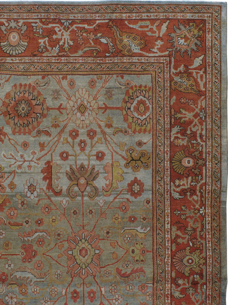 Antiker persischer Mahal-Teppich im Zustand „Gut“ im Angebot in New York, NY