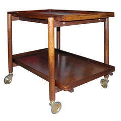 Danish Rosewood Serving Trolley by Poul Hundevad