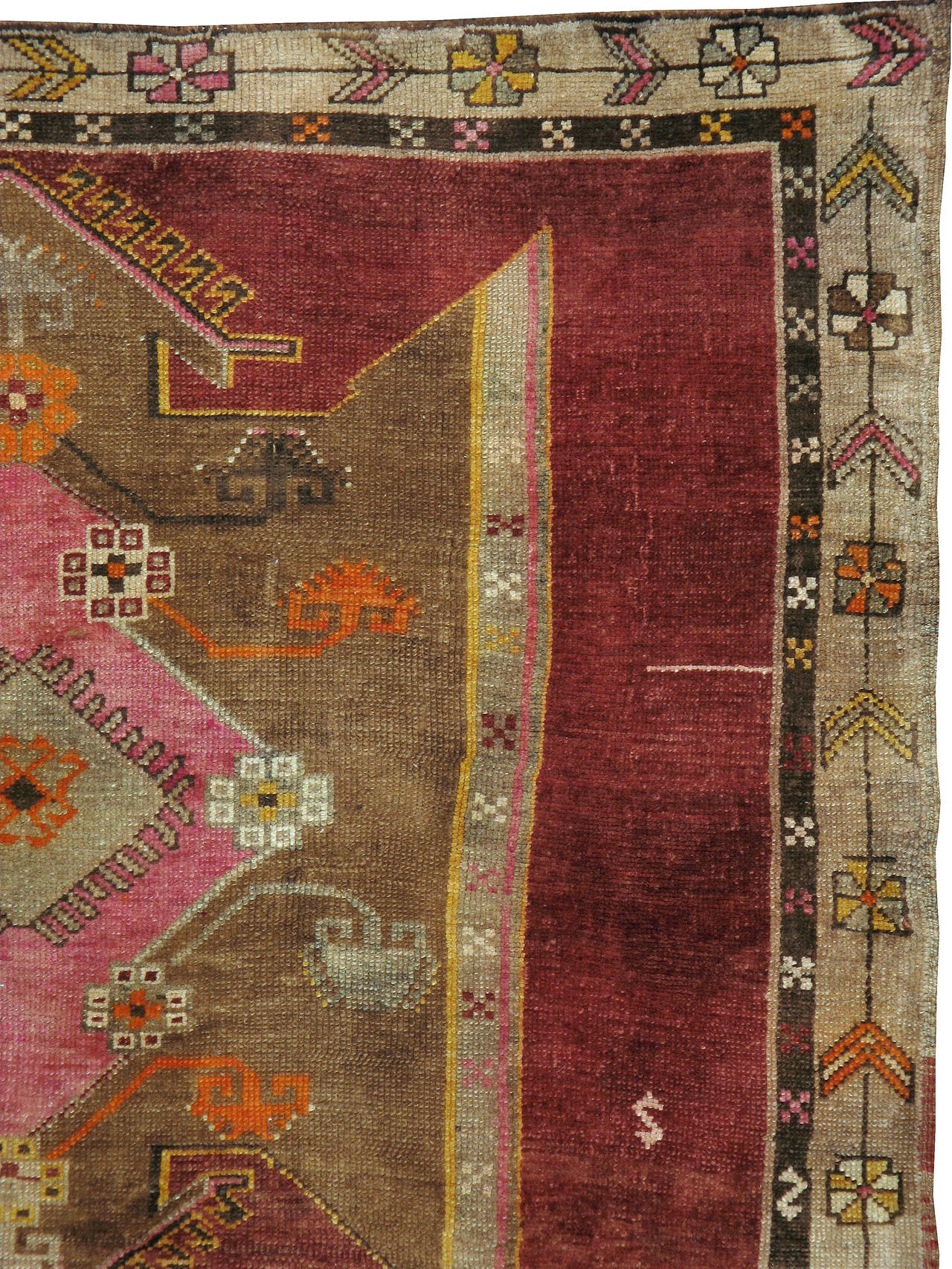 Hand-Woven Vintage Turkish Anatolian Rug