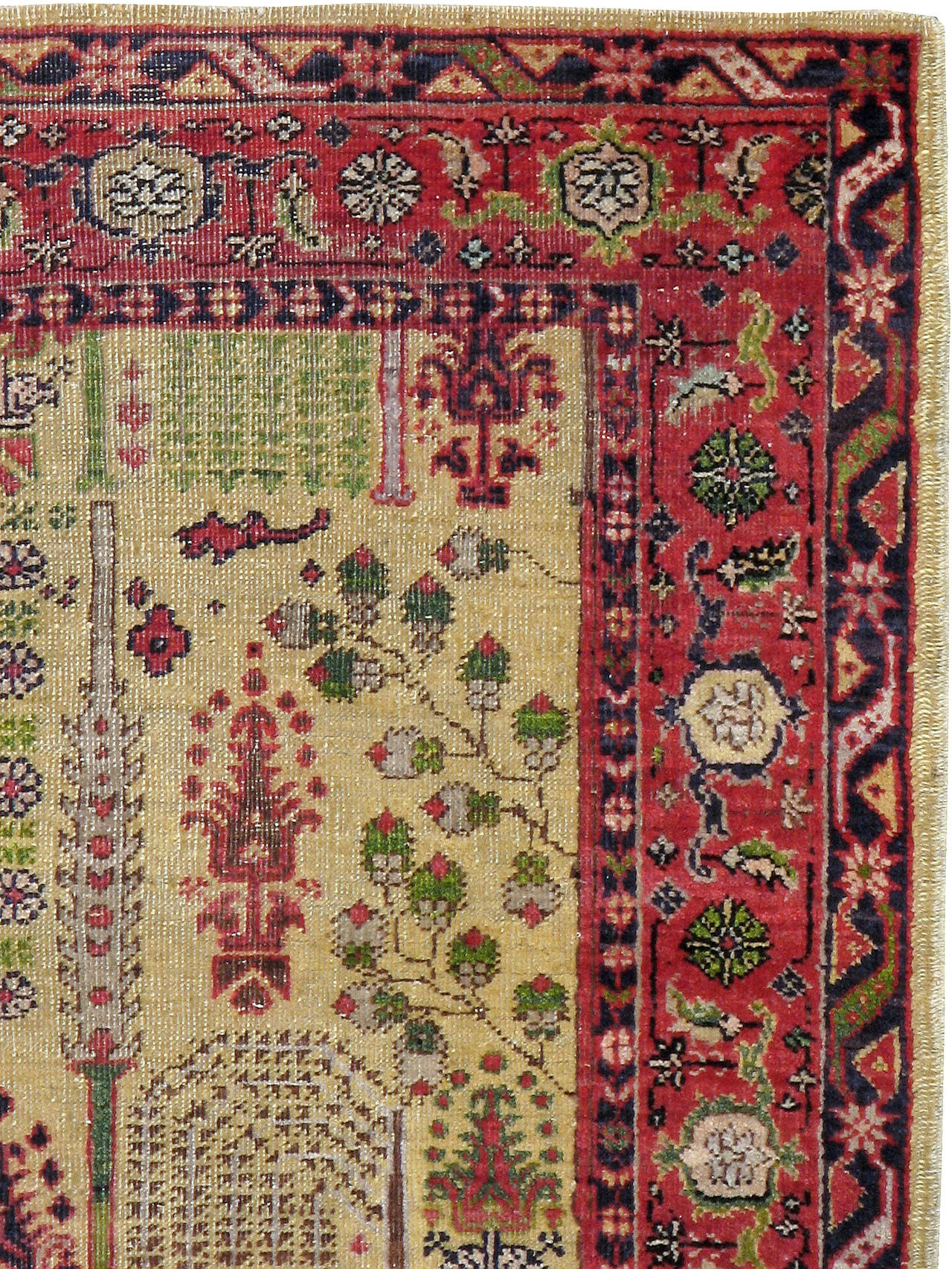 Un ancien tapis turc Sivas du deuxième quart du 20e siècle avec un motif d'arbre de vie.