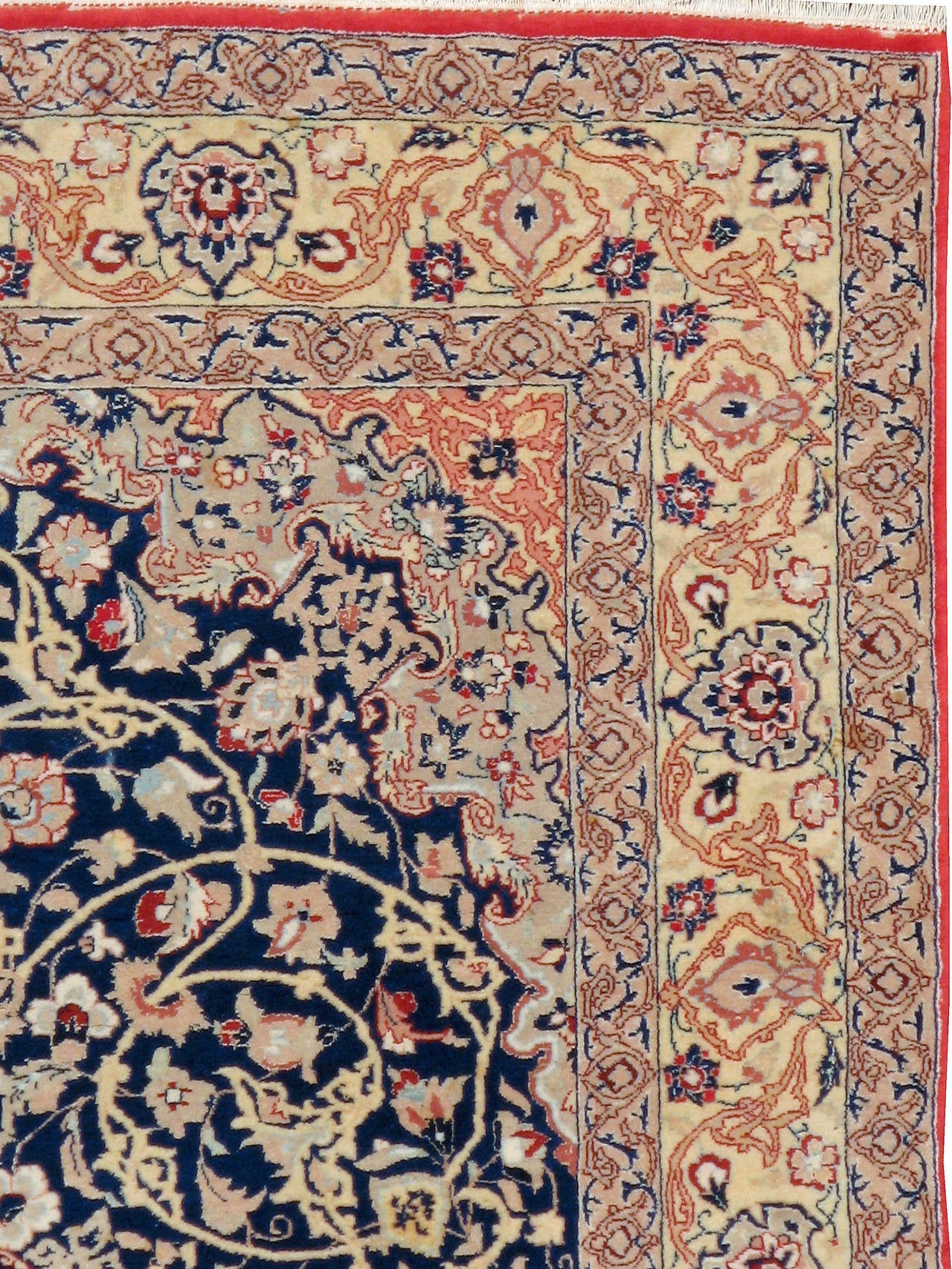 A vintage Persian Nain carpet from the mid-20th century.