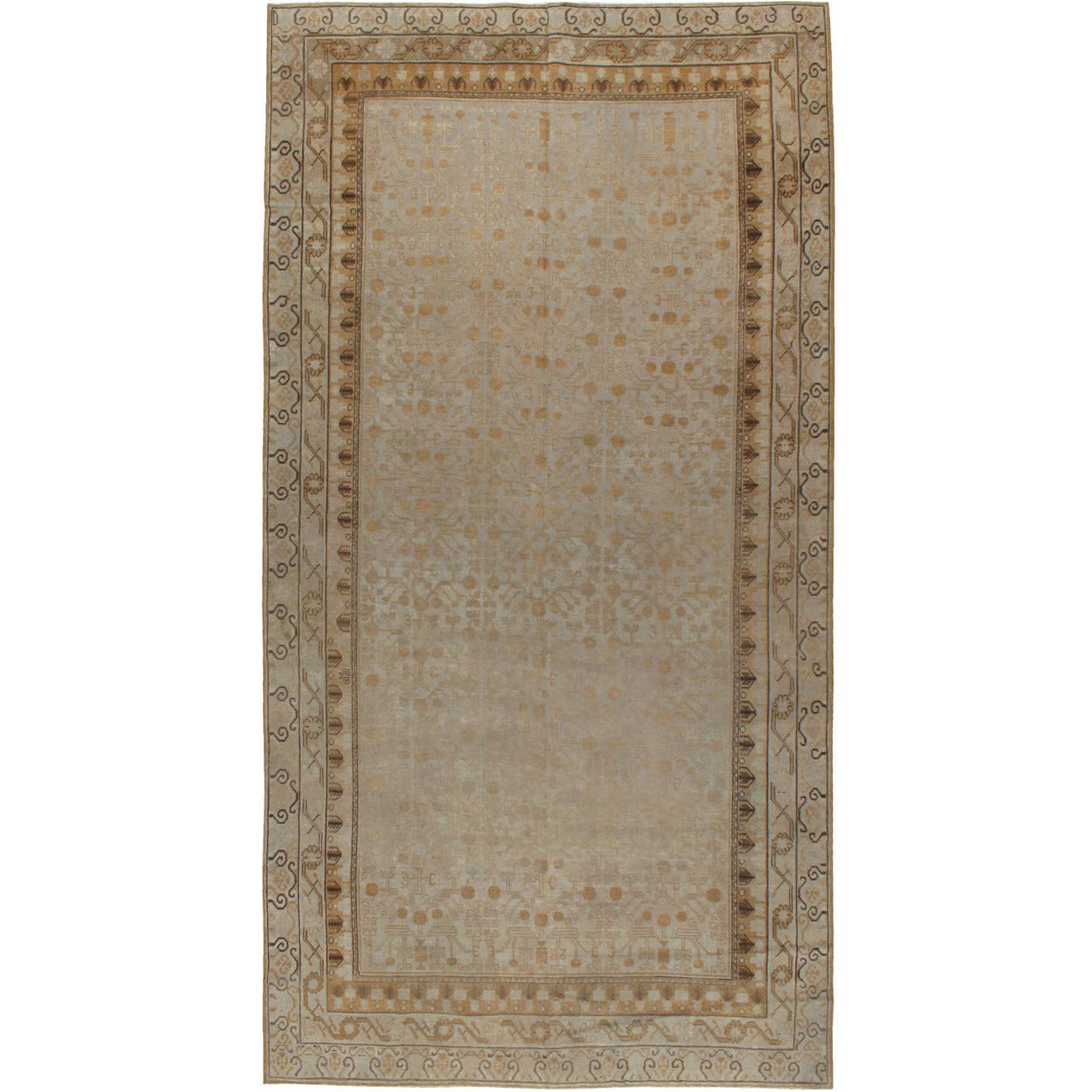 Tapis Khotan ancien du Turkestan oriental
