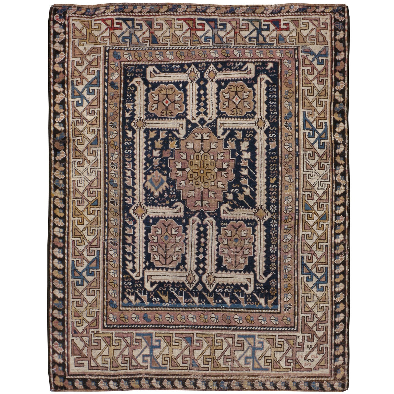 Antiker kaukasischer Schirwan-Teppich mit Schlangenmuster