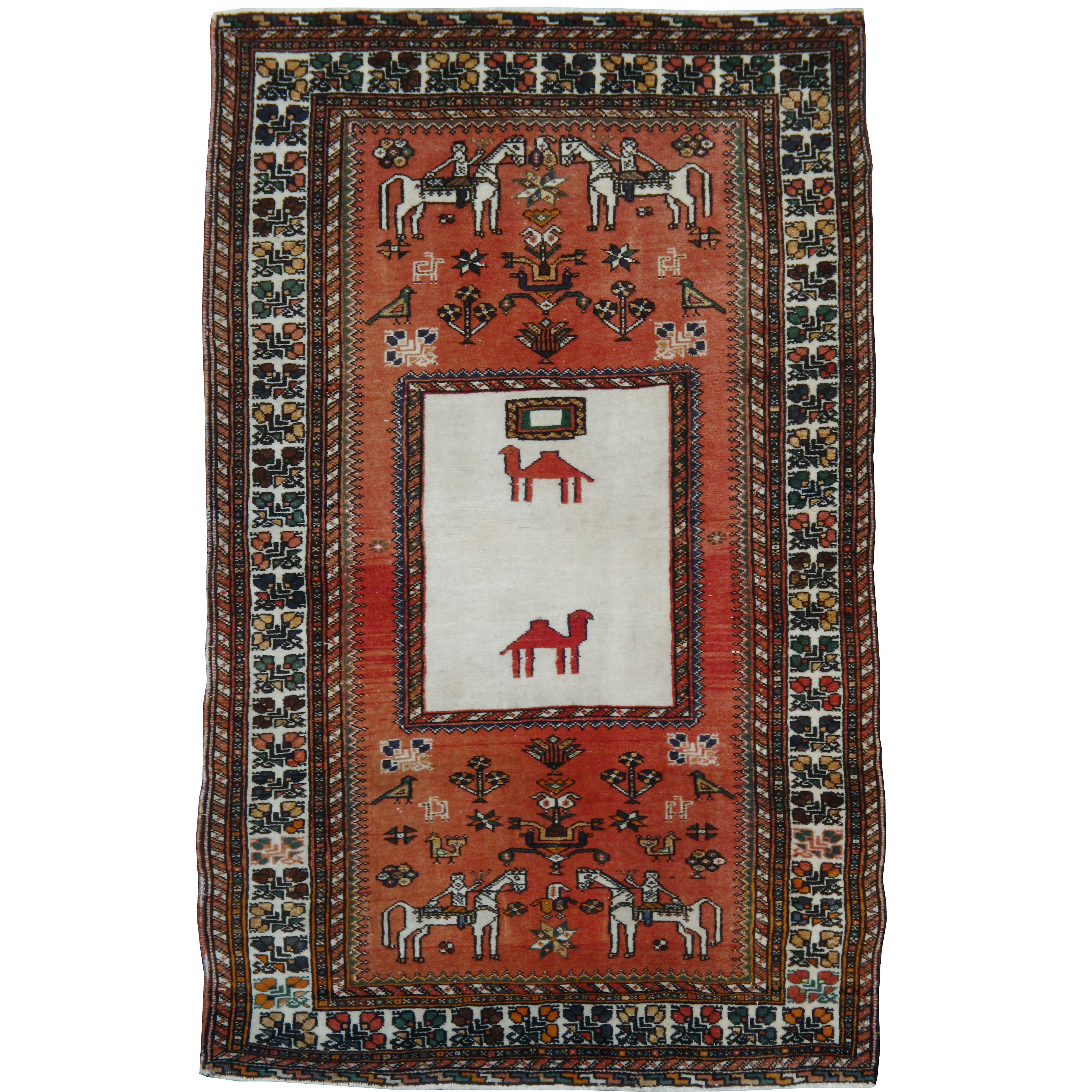 Vintage Northwest Persian Pictorial Rug