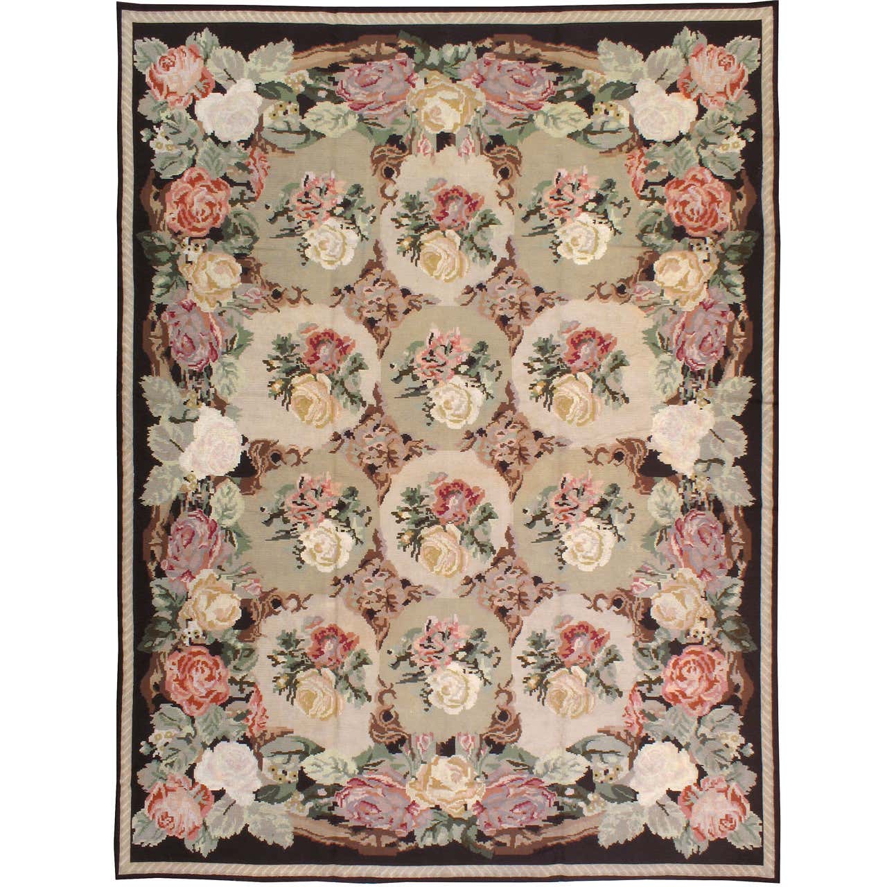 Vintage Portuguese Needlepoint Rug at 1stDibs