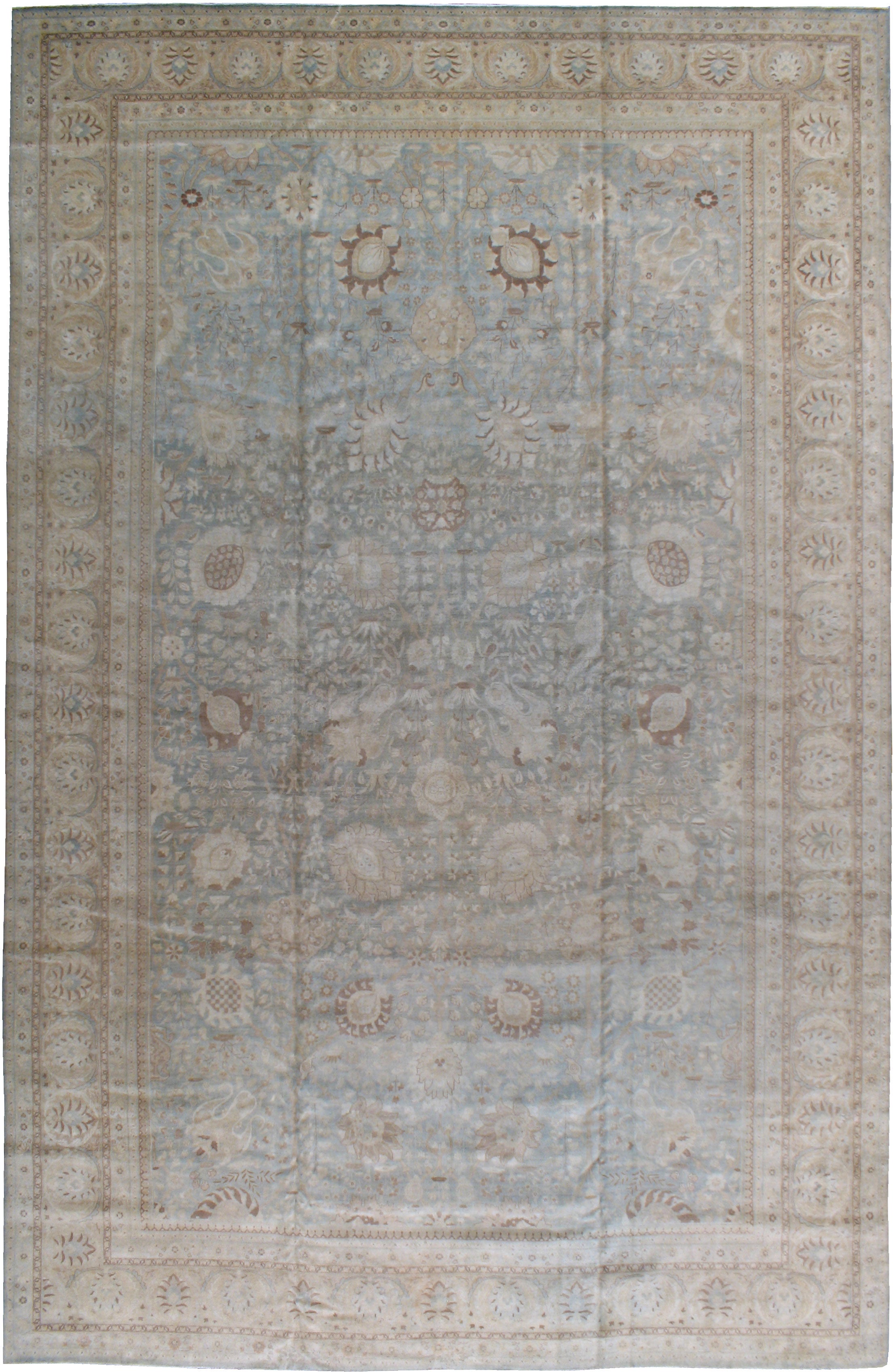 Antigua alfombra persa de Tabriz 12 pies x 18 pies 8 pulg.