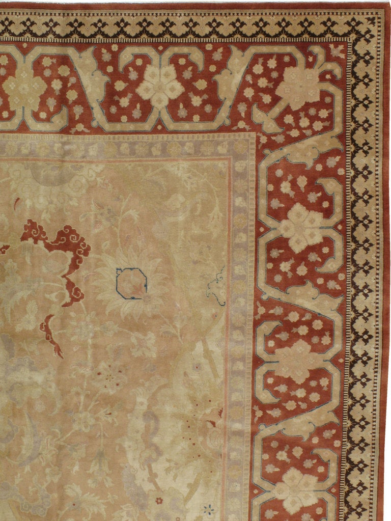Alfombra Persa Tabriz Vintage de mediados de siglo 12ft. 10in. x 16ft. 2in. en Bueno estado para la venta en New York, NY