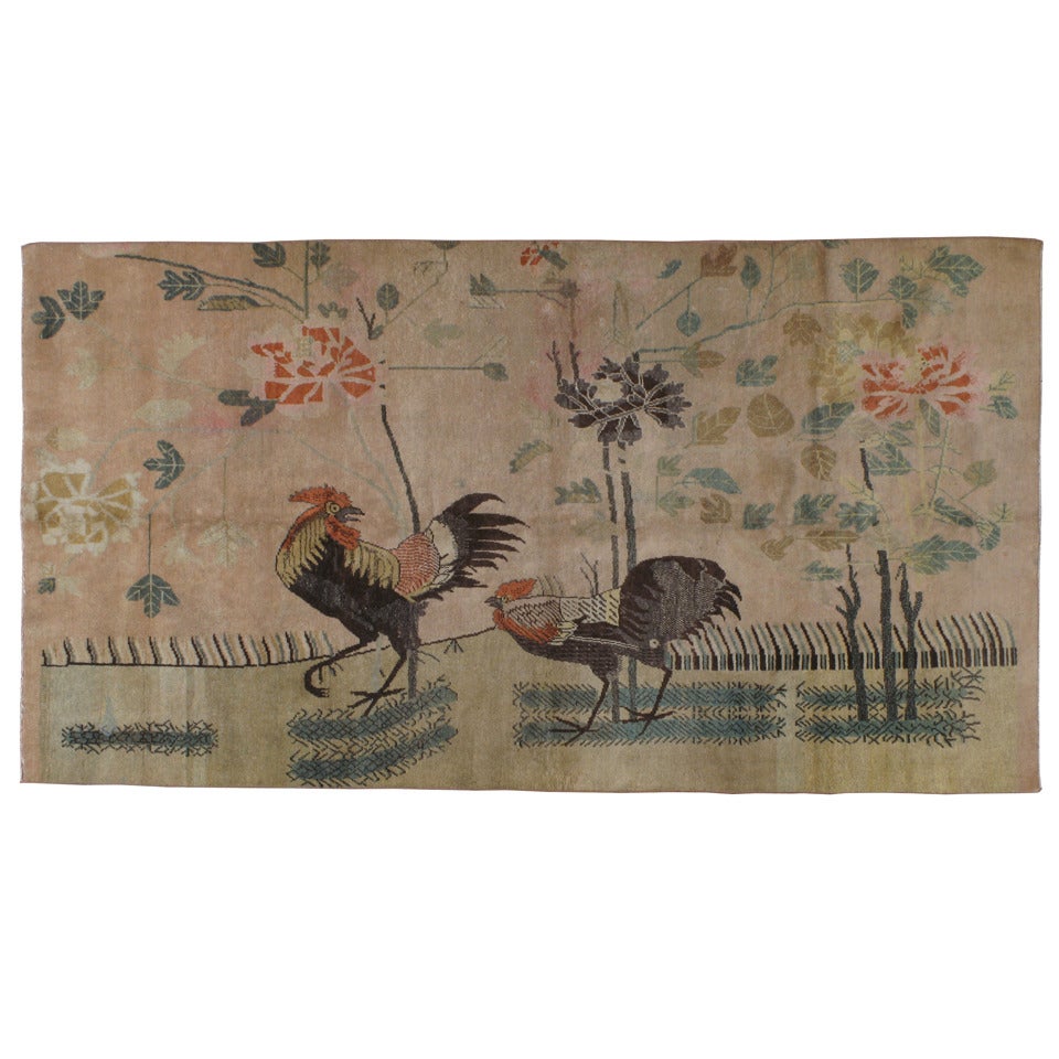 Tapis Khotan ancien du Turkestan oriental en vente