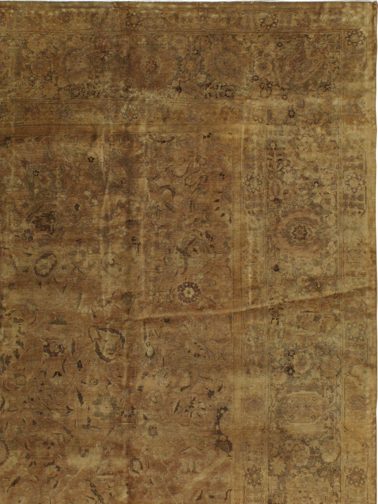 Antigua Alfombra Persa Tabriz 11ft. 6in. x 17ft. 4in. en Bueno estado para la venta en New York, NY