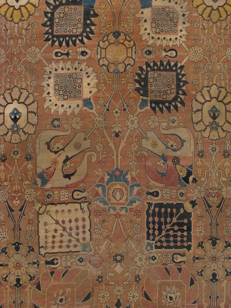 Since the 17th century, Iran started exporting artisan carpets around the world, especially to Europe.  Artists used one of the three versions of vertical looms later referred to as a Tabriz Loom.  Artists created elaborate rugs, geometrical shapes,