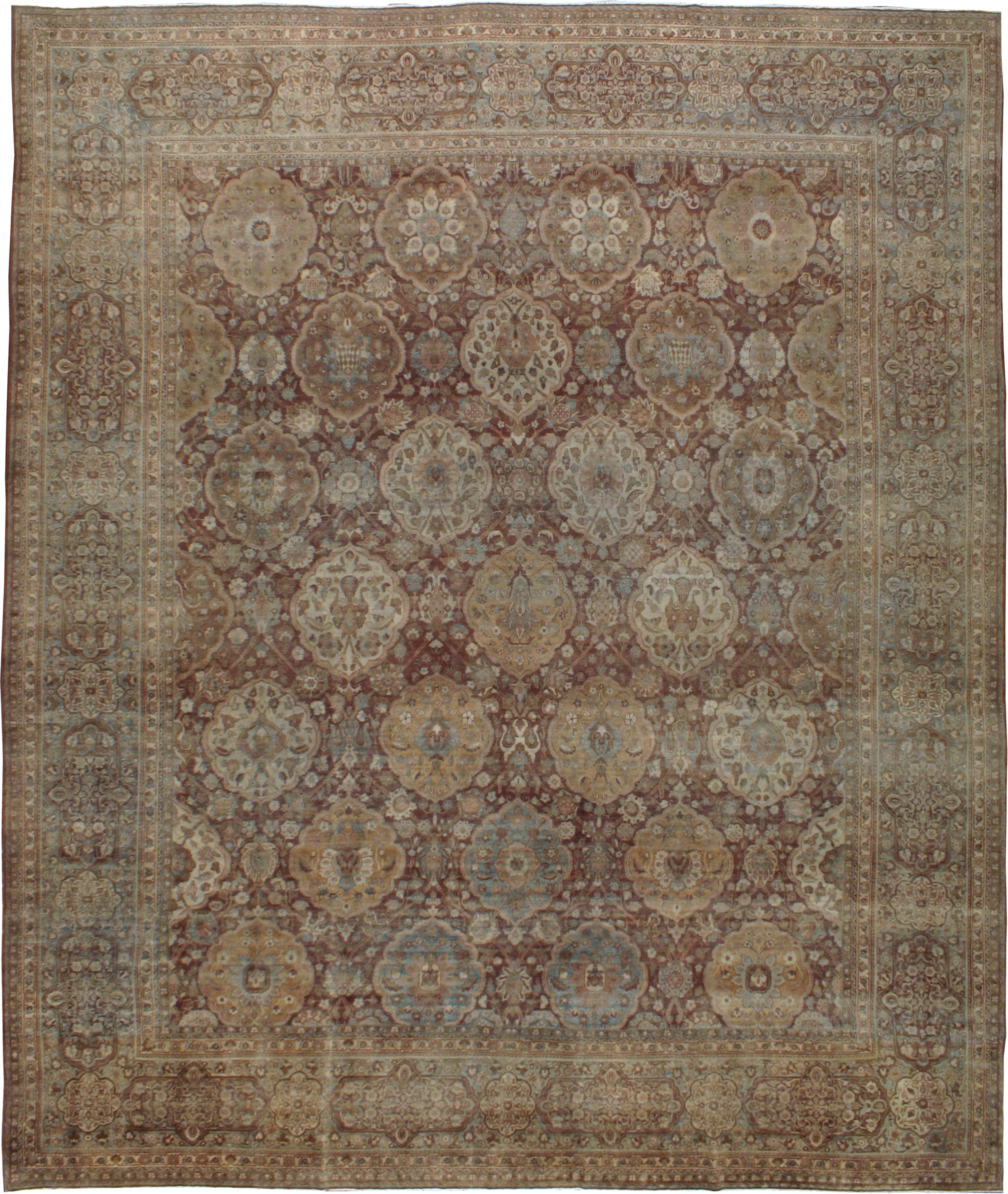 Alfombra Persa Antigua Lavar Kerman 12ft. 1in. x 14ft. 5in.
