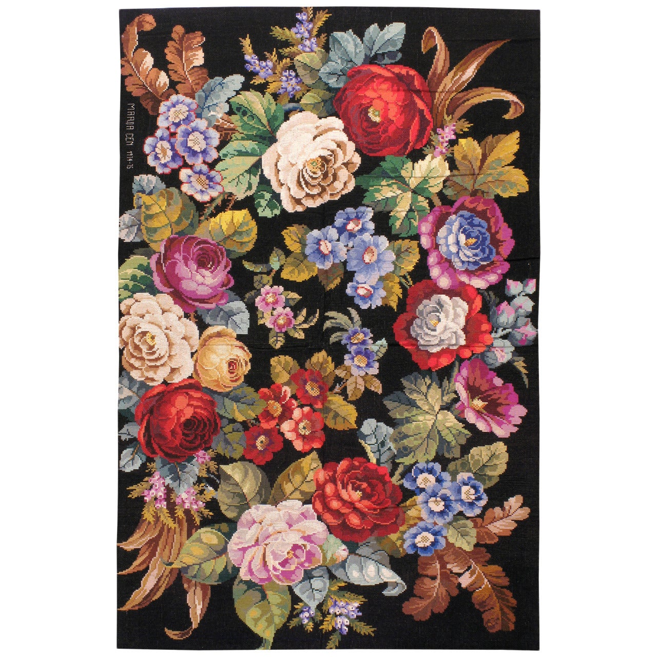 Vintage Portuguese Needlepoint Rug